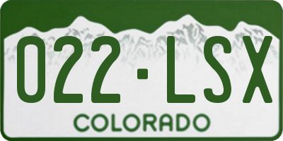 CO license plate 022LSX