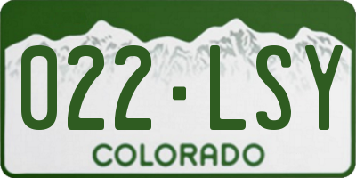 CO license plate 022LSY