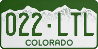 CO license plate 022LTL