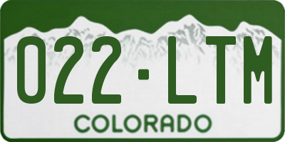CO license plate 022LTM