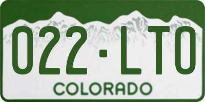 CO license plate 022LTO