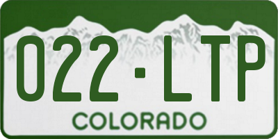CO license plate 022LTP