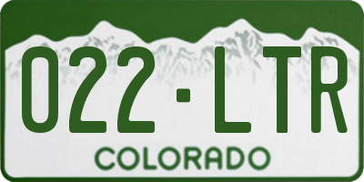 CO license plate 022LTR