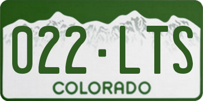 CO license plate 022LTS