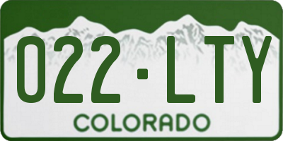 CO license plate 022LTY