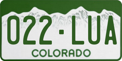 CO license plate 022LUA