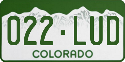 CO license plate 022LUD