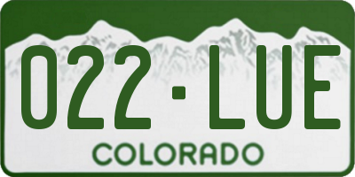 CO license plate 022LUE