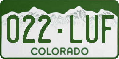 CO license plate 022LUF