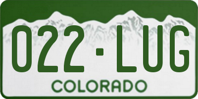 CO license plate 022LUG
