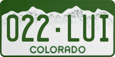 CO license plate 022LUI
