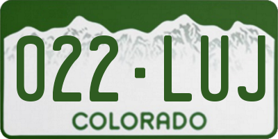 CO license plate 022LUJ