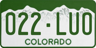 CO license plate 022LUO