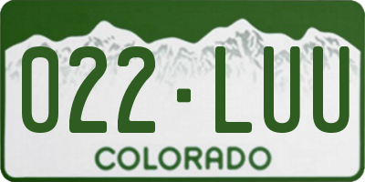 CO license plate 022LUU