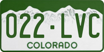 CO license plate 022LVC
