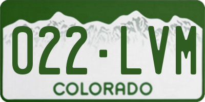 CO license plate 022LVM