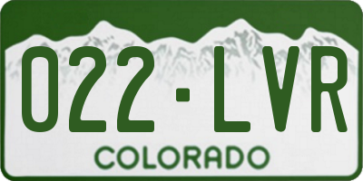 CO license plate 022LVR