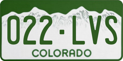 CO license plate 022LVS