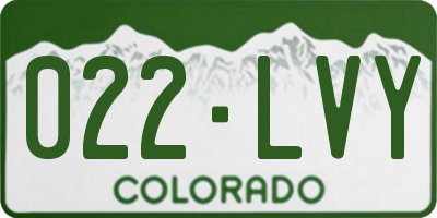 CO license plate 022LVY