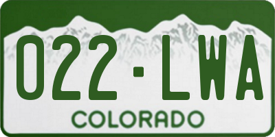 CO license plate 022LWA