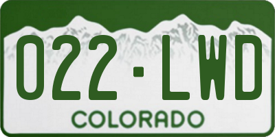 CO license plate 022LWD