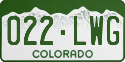 CO license plate 022LWG
