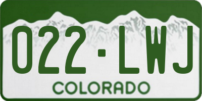 CO license plate 022LWJ