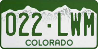 CO license plate 022LWM