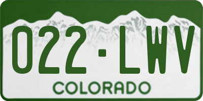 CO license plate 022LWV