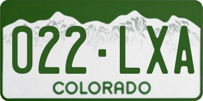 CO license plate 022LXA