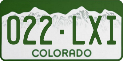 CO license plate 022LXI