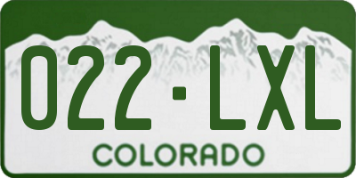 CO license plate 022LXL