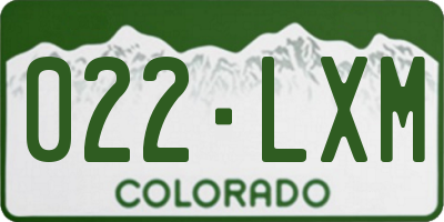CO license plate 022LXM