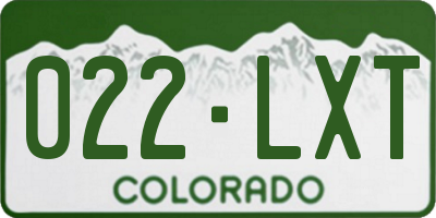 CO license plate 022LXT