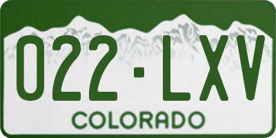 CO license plate 022LXV