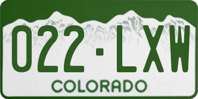 CO license plate 022LXW