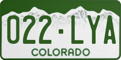 CO license plate 022LYA