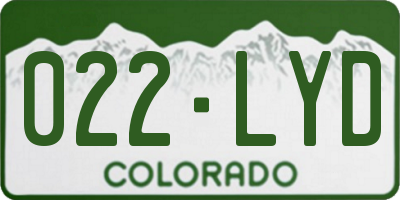 CO license plate 022LYD