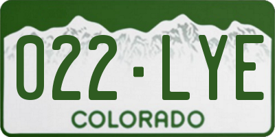 CO license plate 022LYE