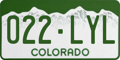 CO license plate 022LYL