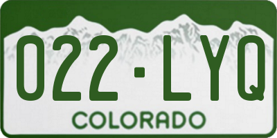 CO license plate 022LYQ