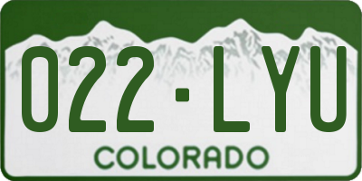 CO license plate 022LYU