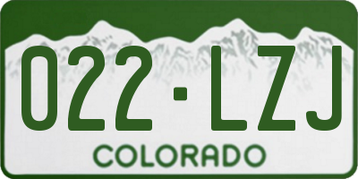 CO license plate 022LZJ