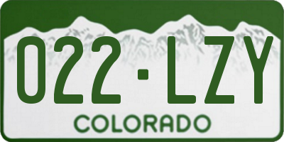 CO license plate 022LZY