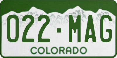 CO license plate 022MAG