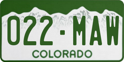 CO license plate 022MAW