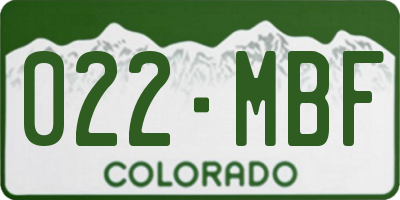 CO license plate 022MBF
