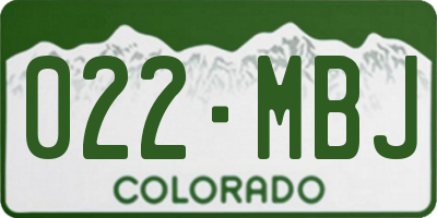 CO license plate 022MBJ