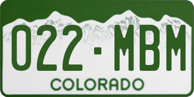 CO license plate 022MBM