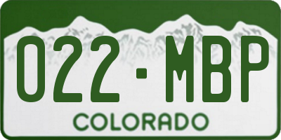 CO license plate 022MBP